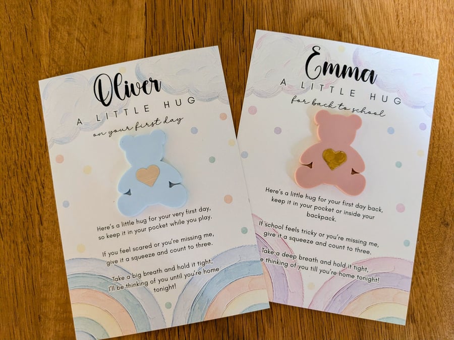 Personalised Pocket Hugs for Back to School, First Day
