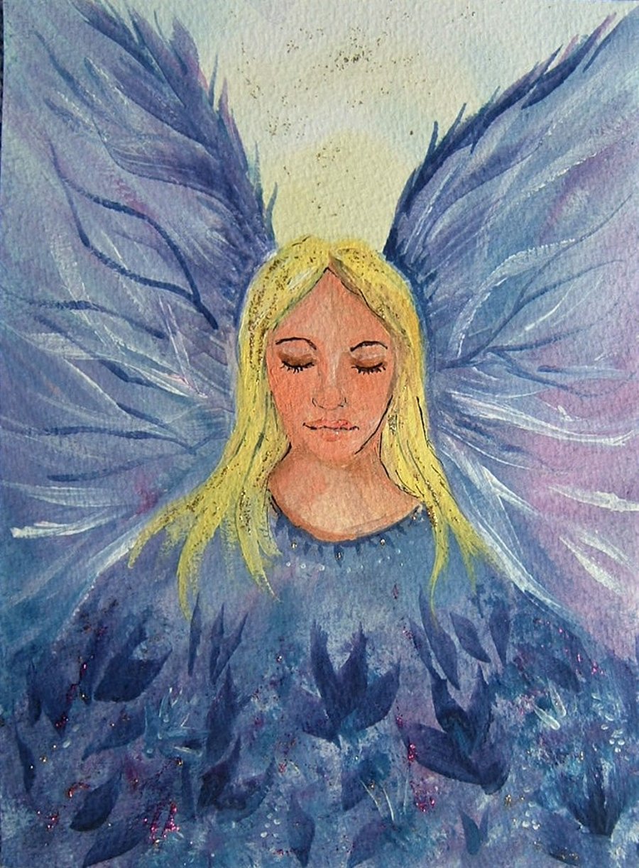 Angel original art painting ( ref F 724)