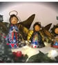  Medium: Tin Angel Christmas Tree decoration (dark pink) - Image 2
