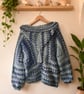Hooded Crochet Jacket Cardigan Size M - L