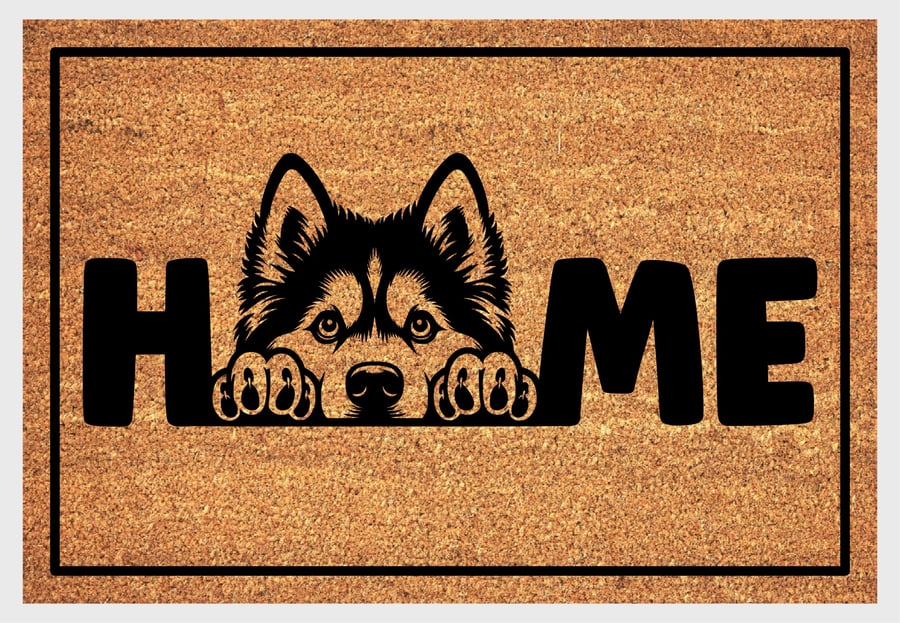 Siberian Husky Home Door Mat No.2 - Siberian Husky Dog Welcome Mat - 3 Sizes