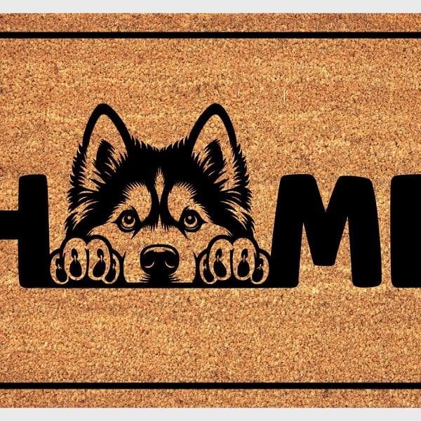 Siberian Husky Home Door Mat No.2 - Siberian Husky Dog Welcome Mat - 3 Sizes