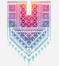 271 - Rainbow Tatreez Cross Stitch Pattern: Palestinian Folk Art Collar (PDF) - Image 2