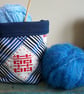 Double Happiness Handprinted Fabric Storage Basket, Crafts Project Bag - Image 5