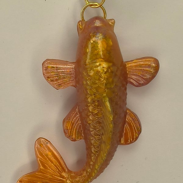 Koi fish shimmery Resin Pendant