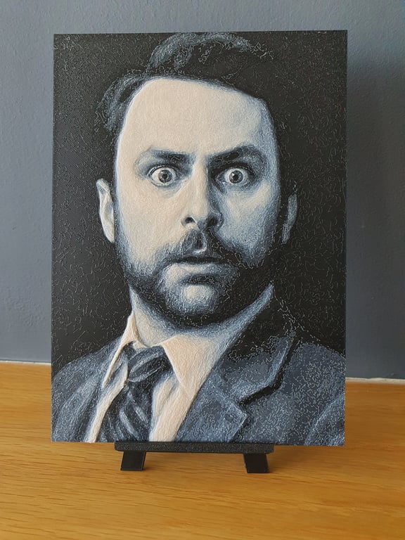 Charlie Its Always Sunny Hueforge Portrait 3D Printed Artwork Print