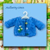 Cornflower Blue Cardigan Embroidered with Flowers 