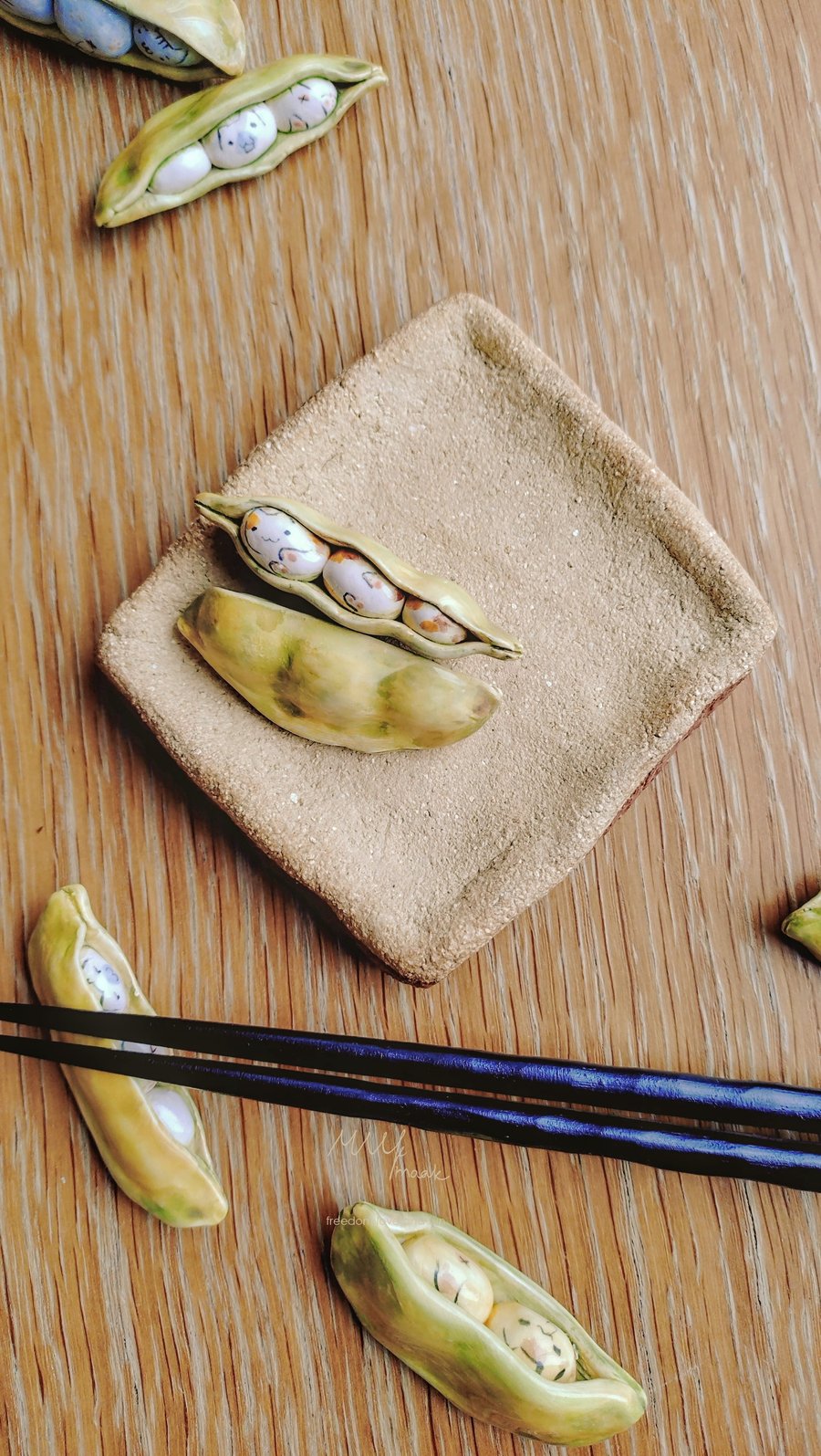 Purrfect Pea SAVER Set(Chopstick Rest)