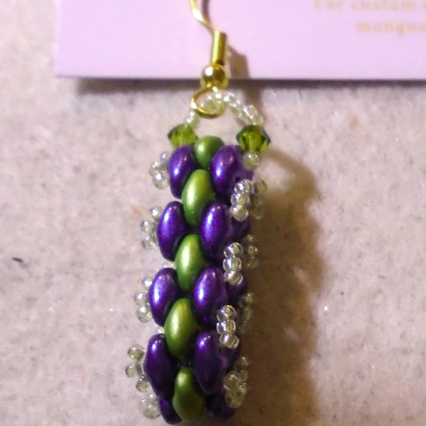 Brickwork-pattern bead earrings (customisable)