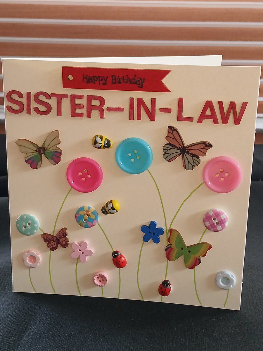 Handmade, sister in law birthday card 