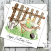Personalised Birthday Card - In the Garden - Wheelbarrow