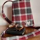 Small crossbody bag with hand embroidered rat