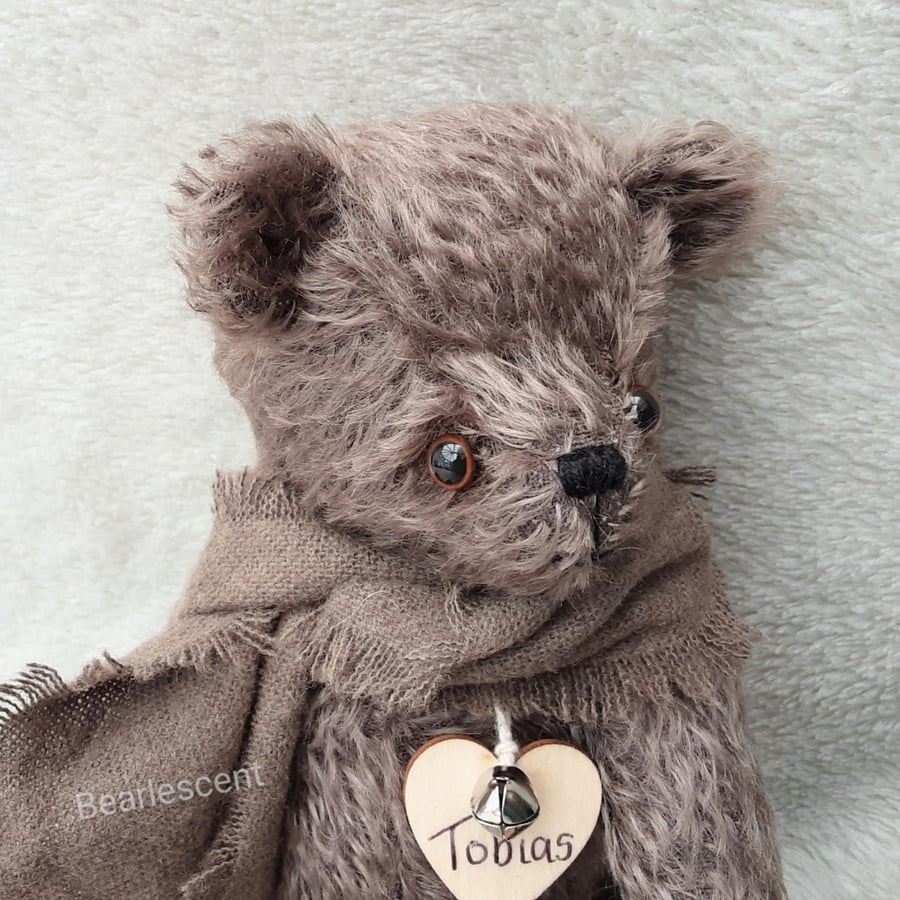REDUCED Tobias, Mohair Artist Bear, One of a kind Collectable Teddy Bear