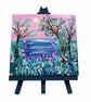 Twilight Lake Acrylic Painting 6"