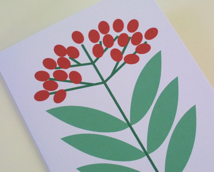 Elderberry Card Festive Red