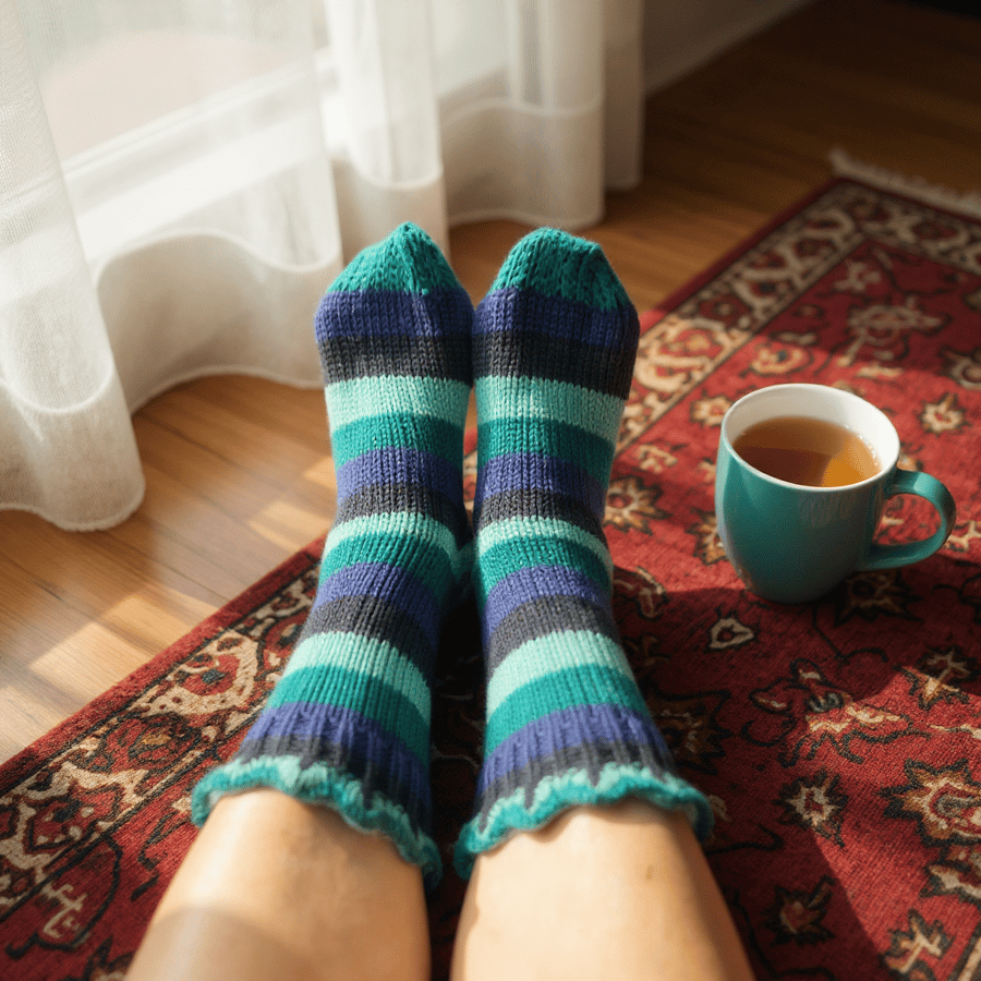Striped Socks Knitting Pattern