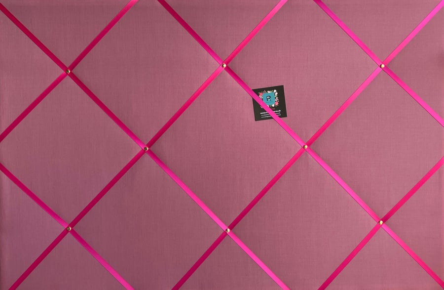 Handmade Bespoke Memo Notice Board With Dusty Pink Cotton Fabric