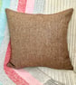 Tweed Appliqué Heart Scatter Cushion with Pad, Brown 36x36cm - Image 4