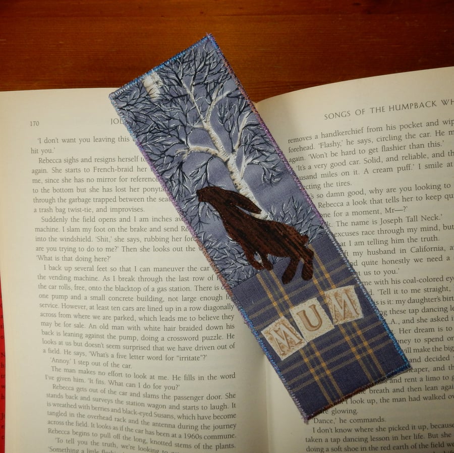 Bookmark Leaping hare gift for Mum