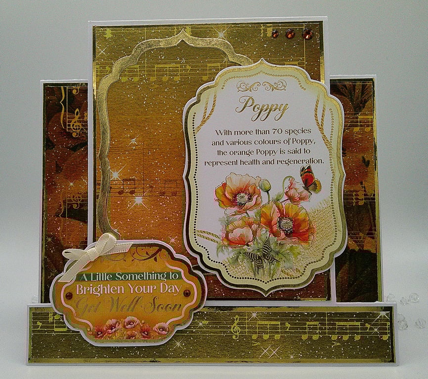 Poppy Flower - Get Well Soon Stepper Card