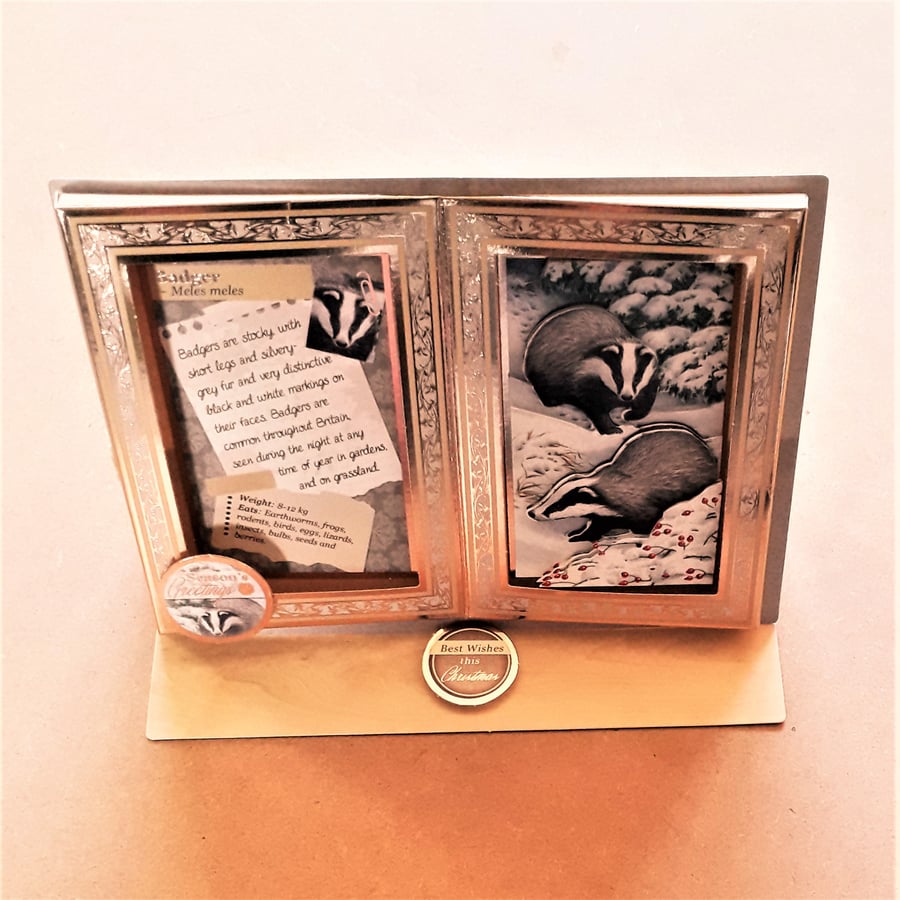 Badger Festive Easel Card