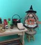 Tiny Autumn Witch Doll Decoration, Halloween Witch Core Ornament, Autumn Decor - Image 2