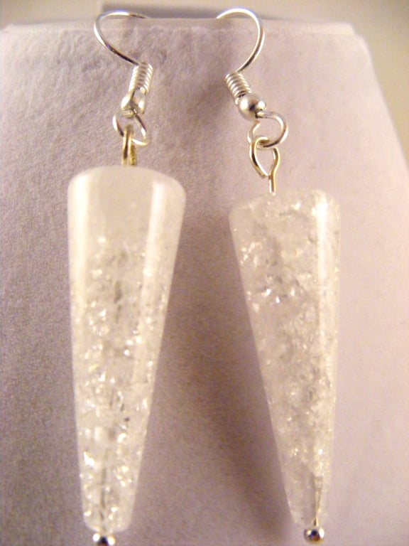 Clear Quartz Gemstone Drop Earrings.