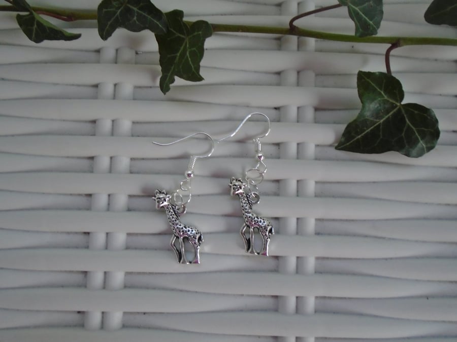 Silver Plated Giraffe Earrings Gift Idea