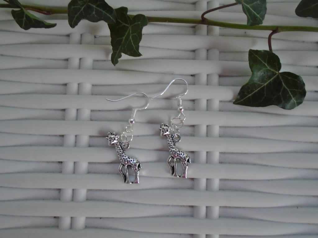 Silver Plated Giraffe Earrings Gift Idea