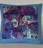 Cushion Cover - Music Themed Crazy Patchwork - Image 2