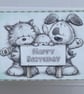 Happy Birthday Grandad cute dog, cat and bunny card