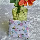 ECO COTTON FOLD AWAY POCKET SHOPPING BAG REUSABLE GIFT in BLUE & LILAC FLORAL