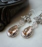 PEACH AND SILK SILVER PLATED CHERRY BLOSSOM EARRINGS.  - Image 3