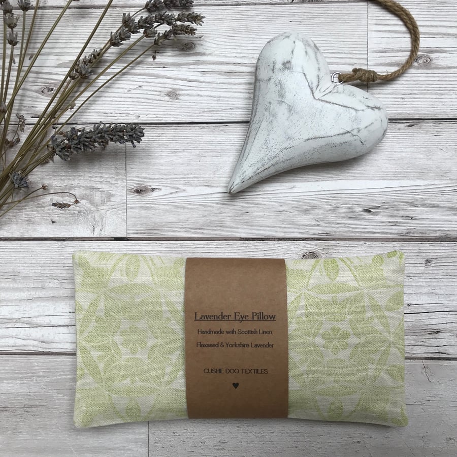 Hand Printed Linen Lavender Eye Pillow