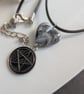 Marbled Heart & Pentagram Pendant Necklace - Handcrafted Gothic & Witchy - Image 2