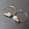 Hoops - gold filled minimalistic geometric mother of pearl