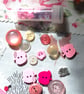 Upcycled slow stitching kit includes fabric, buttons, threads,  lace, ribbon - Image 5