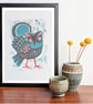Owl in the Moonlight - Blue - Image 1