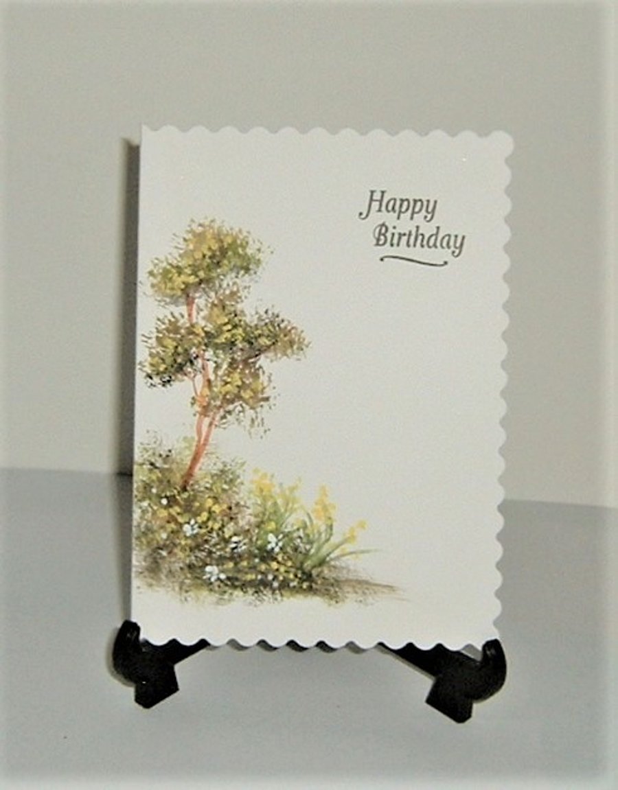 birthday card hand painted art ( ref F 754) - Folksy