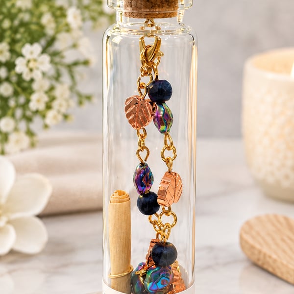 Bracelet in A Message Bottle - Rainbow and Rose Gold