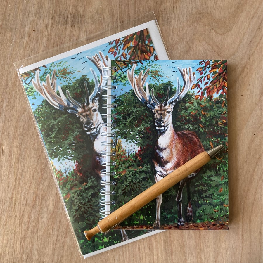 Stag Matching Card and Notebook