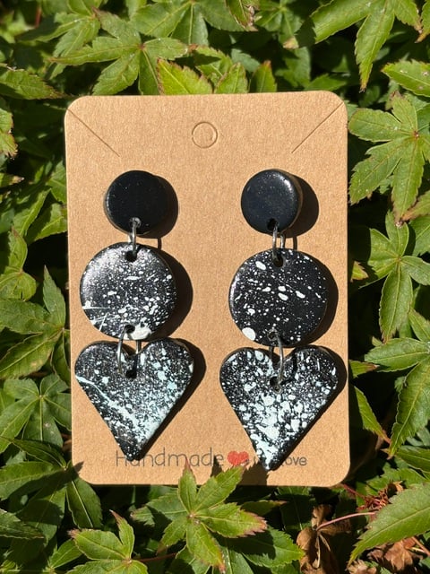 Bespoke Quality Heart Splash Earrings