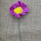 Felted pink flower.