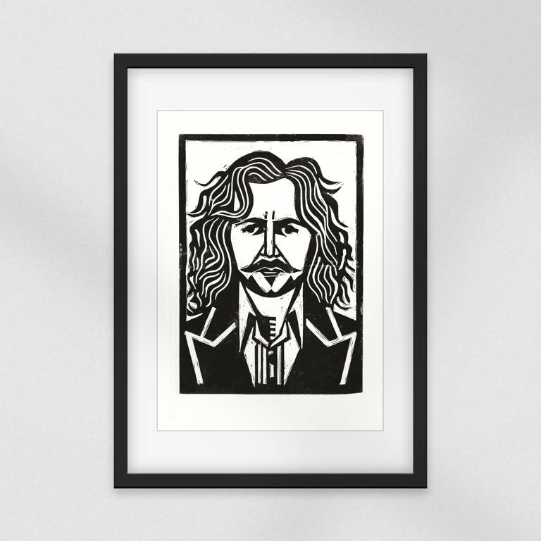 Hand Carved Sirius Black Inspired Linocut Print – Limited Edition