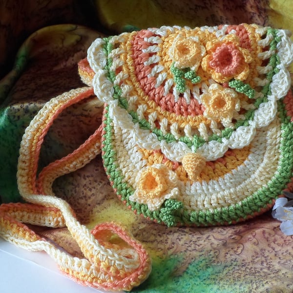 Crochet Spring Flower bag  Spring Gift  Woman's gift