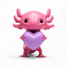 Handmade Axolotl Holding Heart Sculpture