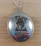 Upcycled Silver Plated Engraved Staffy Spoon Necklace SPN052601
