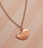 ROSE GOLD SPARROW AND SILVER CHAIN NECKLACE -BIRD -CHRISTMAS - FREE UK POSTAGE - Image 1