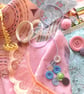Slow stitching kit - pastel theme. Fabric remnants, fabric bundle - Image 5