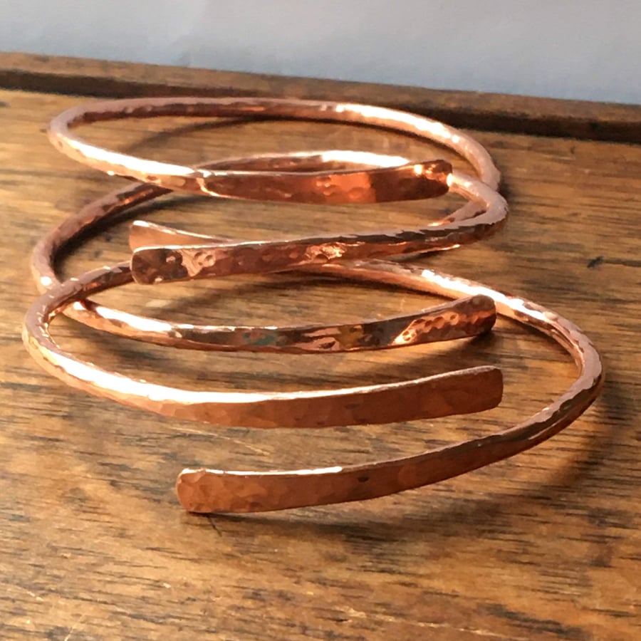 Adjustable Copper Bangle - Copper Wrap Bangle - Raw Copper Arthritis Jewellery -